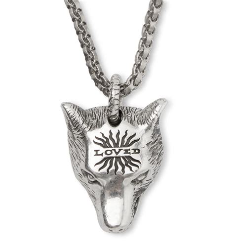 gucci anger forest wolf necklace|gucci interlocking necklace.